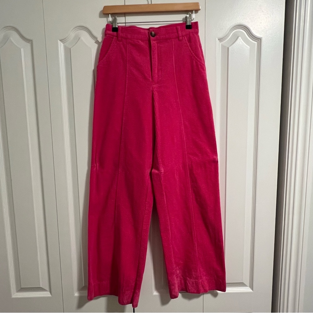 Zara Hot Pink Corduroy Trousers